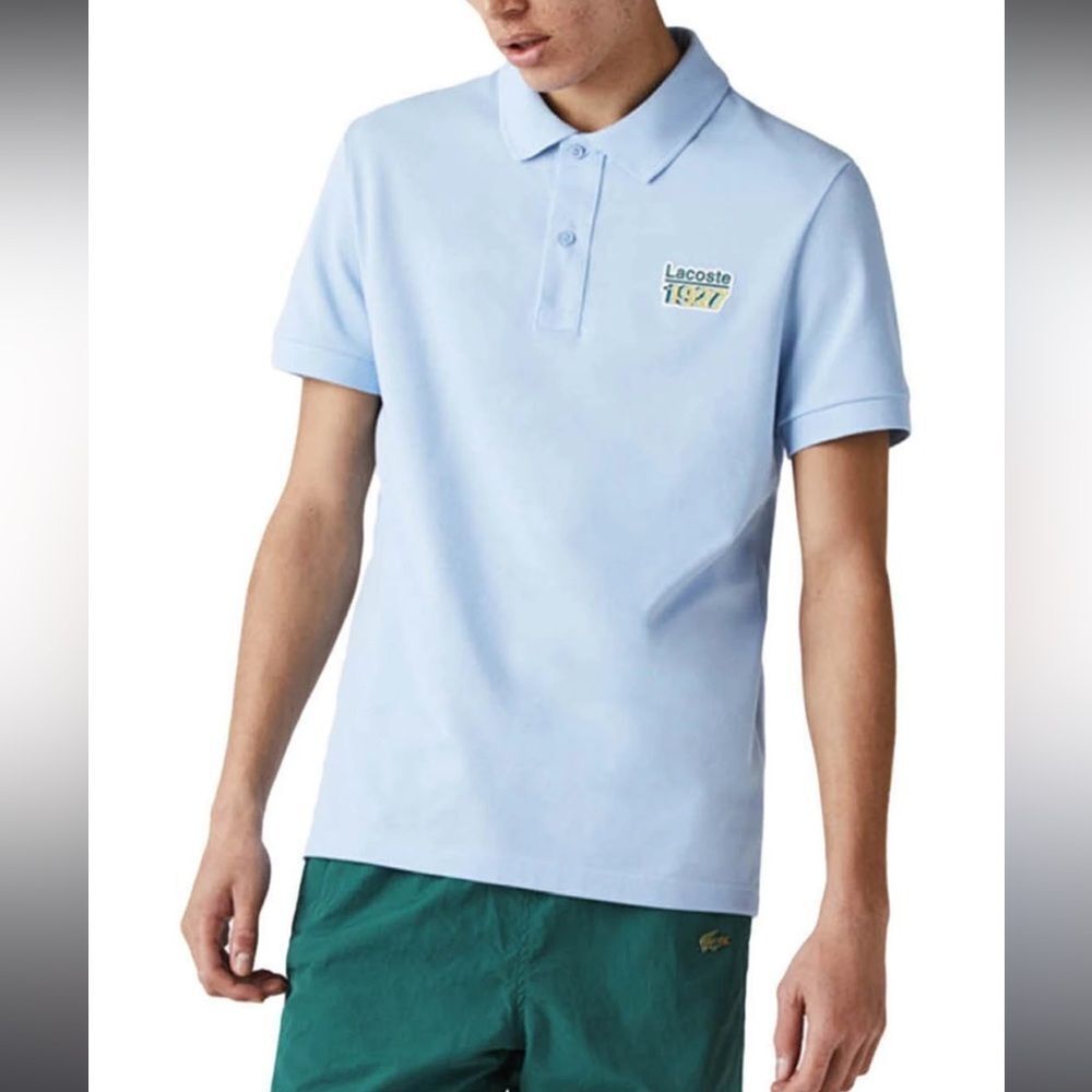 Lacoste 1927 Men's size S Blue Pique Polo Shirt short sleeve